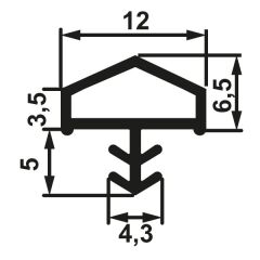 Hafele F03 Ortadan Basan Çatı Tipi Kapı Fitili 12mm, Meşe Renk 100 Metre