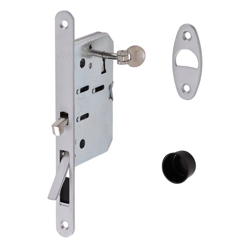 Kayar Kapı Kilidi Anahtarlı Krom Mat