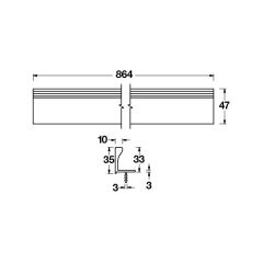 Hafele Profil Kulp Loop 864mm Parlak Krom