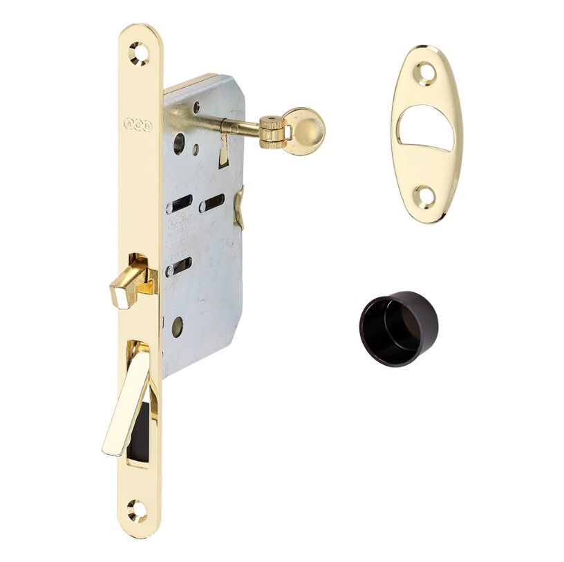 Kayar Kapı Kilidi Anahtarlı Pirinç Parlak