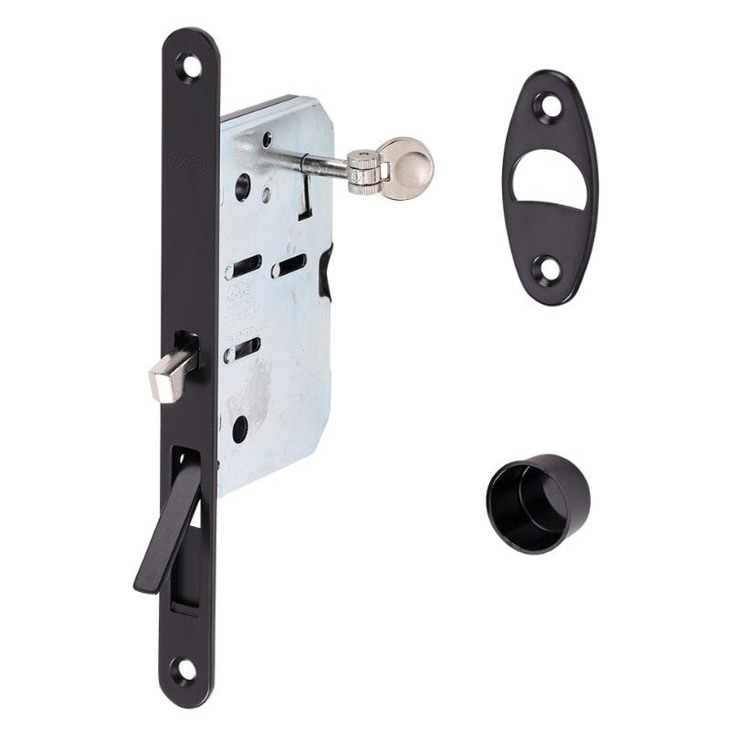 Kayar Kapı Kilidi Anahtarlı Siyah Mat