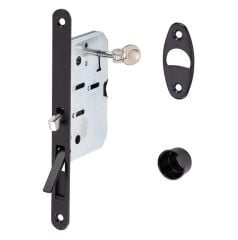 Kayar Kapı Kilidi Anahtarlı Siyah Mat