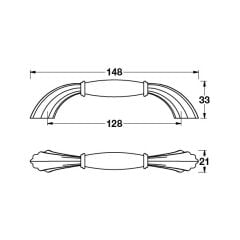Hafele Mobilya Kulpu Roosa 128mm Mat Siyah