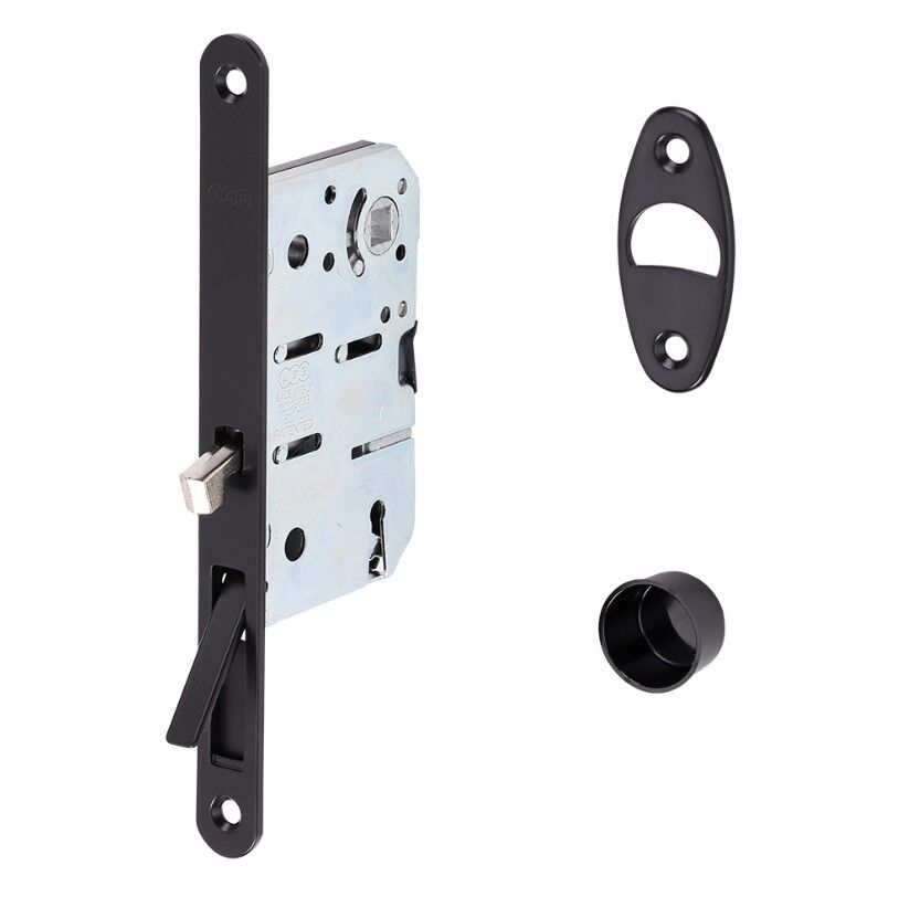 Kayar Kapı Kilidi WC Siyah Mat