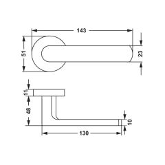 Hafele Kapı Kolu Seti Merit II Barelli Bronz (50 Adet)