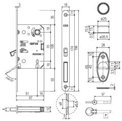 Kayar Kapı Kilidi WC Nikel