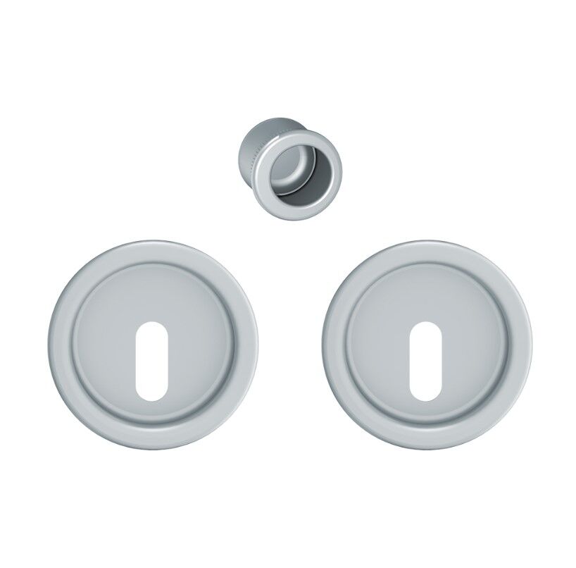 Kayar Kapı Kilit Rozet Seti Yuvarlak Oda Krom Mat