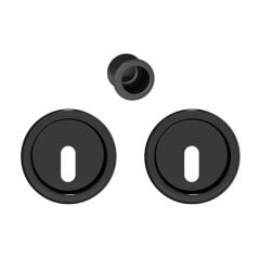 Kayar Kapı Kilit Rozet Seti Yuvarlak Oda Siyah Mat