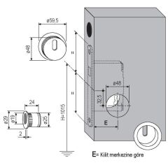 Kayar Kapı Kilit Rozet Seti Yuvarlak Oda Siyah Mat