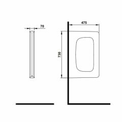 Hafele Pisuvar Bölmesi Pota Parlak Beyaz Renk