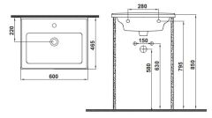 Hafele LEONIS 60 600x465x185mm Parlak Beyaz