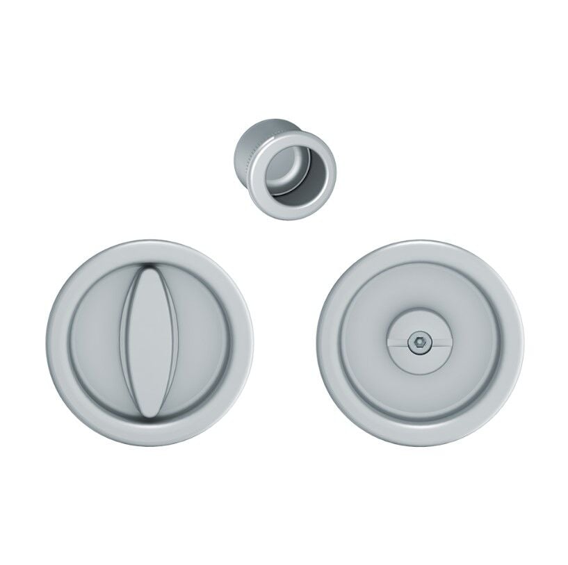 Kayar Kapı Kilit Rozet Seti Yuvarlak WC Krom Mat