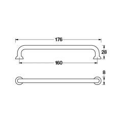 Hafele Mobilya Kulpu Edna 160mm Parlak Krom
