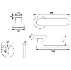OVA Kapı Kolu Seti Oda Krom Parlak