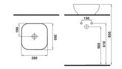 Hafele LOTUS S 380x300x140mm Parlak Beyaz