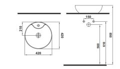 Hafele LOTUS RB Q 420x135mm Parlak Beyaz