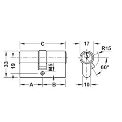 Hafele PC 03 Çift Taraflı Barel 31x31mm Nikel Renk