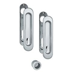Kayar Kapı Kilit Rozet Seti Oval Oda Krom Mat