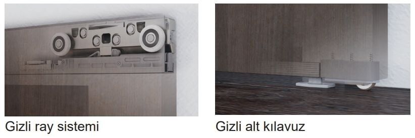 Kayar Design Hafele Design 80-M Ahşap Kayar Seti 1100mm