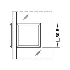 Hafele Cam Tutucu, Cam/Cam,90°,Parlak Krom