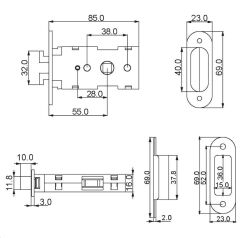 Kayar Kapı Kilidi WC Inox Mat