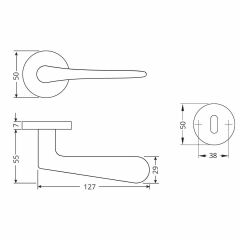 Hafele Kapı Kolu Seti Yana Oda (Cb) Mat Siyah