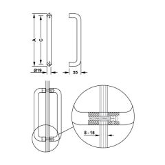 Hafele Çekme Kol Bodo İkili 244cm Paslanmaz Çelik