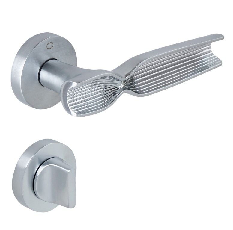 VIVA Kapı Kolu Seti WC Fırçalanmış Krom