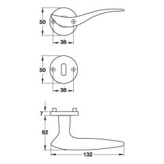 Hafele Kapı Kolu Seti Lioba WC Kapı Kol Seti Mat Paslanmaz Çelik