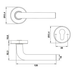 Hafele FERIS Kol seti (oda) mat siyah