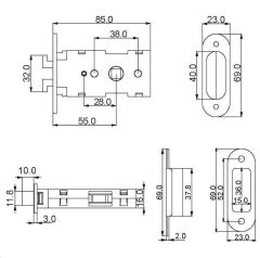 Kayar Kapı Kilidi WC Antik Pirinç
