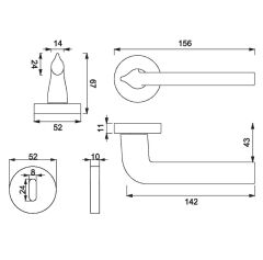LUMA Kapı Kolu Seti Oda Antik Gümüş