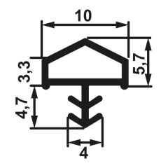 Hafele F03 Ortadan Basan Çatı Tipi Kapı Fitili 10mm, Kahve Renk