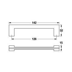 Hafele Mobilya Kulpu Rigid 128mm Parlak Krom