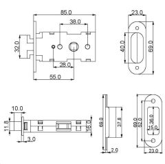 Kayar Kapı Kilidi WC Pirinç Mat