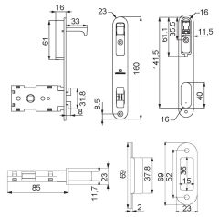 Kayar Kapı Kilidi WC KromParlak
