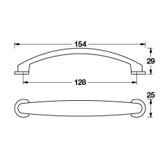 Hafele Mobilya Kulpu Abby 128mm Parlak Krom