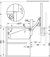 Hafele FREE UP Paralel Kalkar Makas Gövdesi 38-50 cm / 2-3,8 kg