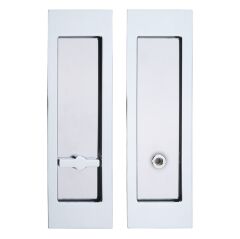 Kayar Kapı Kilit Rozet Seti Dikdörtgen WC Krom Parlak