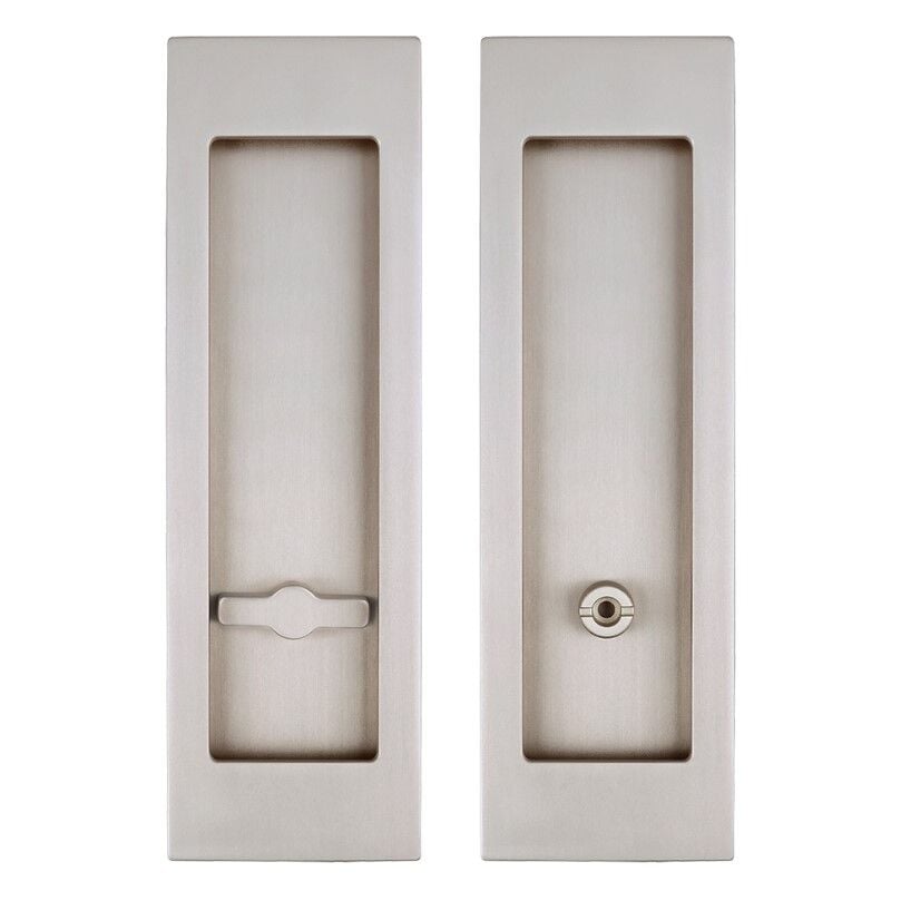 Kayar Kapı Kilit Rozet Seti Dikdörtgen WC Inox Parlak