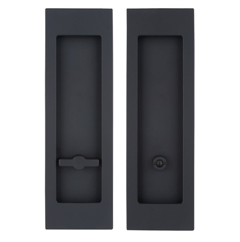 Kayar Kapı Kilit Rozet Seti Dikdörtgen WC Siyah Mat