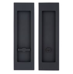 Kayar Kapı Kilit Rozet Seti Dikdörtgen WC Siyah Mat