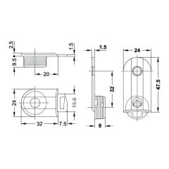 Hafele K 32/20 Gövde Bağlantı Elemanı Vidalı (10 Adet)