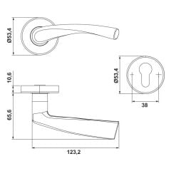 Hafele PIENA Kol seti (barelli) mat siyah