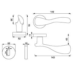 LAVI Kapı Kolu Seti Oda Antik Gümüş