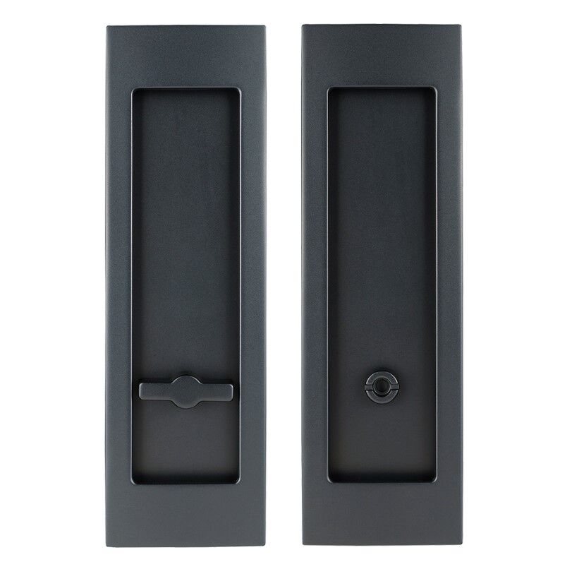 Kayar Kapı Kilit Rozet Seti Dikdörtgen WC Antrasit Satine