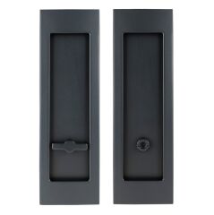 Kayar Kapı Kilit Rozet Seti Dikdörtgen WC Antrasit Satine