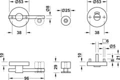 Hafele Kapı Mandalı Paslanmaz Çelik Mat 53x10mm