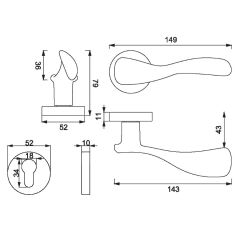LAVI  Kapı Kolu Seti Yale Antik Gümüş