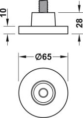 Hafele Duvar Bağlantı Elemanı Paslanmaz Çelik 304 65x28mm
